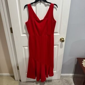 Elegant Red Sleeveless Dress